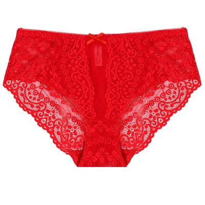 China Fashion Ladies Breathable Hot Mid-Rise Swim Cloth Panties To Lace Up Underwear Women Sexy Transparent Panties for sale