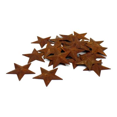 China Rustic Country Decor Primitives Decor. Rusty Mini Metal Barn Star Home Decorative Accents, 2 inch, Set of 24 for sale