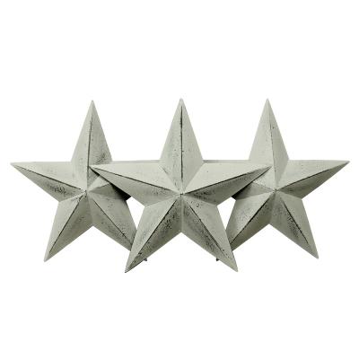 China Rustic Antique Country Vintage Decor Gifts White Gray Metal Barn Star Wall /Door Decor, 12-Inch, Set of 3. for sale