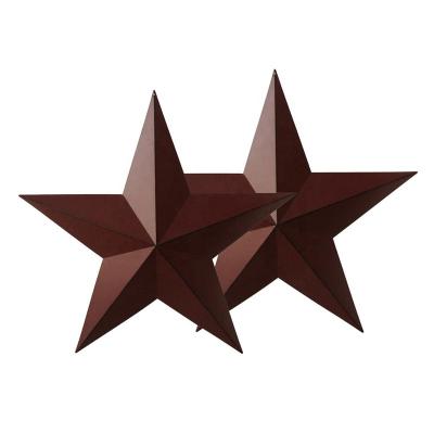 China Rustic Antique Vintage Country Decor Burgundy Gifts/Black Metal Barn Star Wall/Door Decor, 24-Inch, Set of 2. for sale