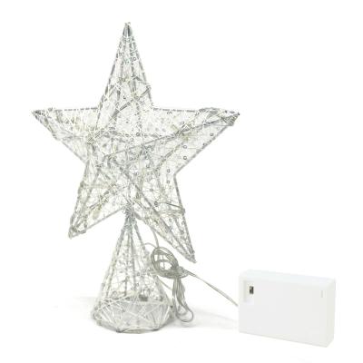 China Decoration White Tree Top Star with Warm White LED Lights and Timer for Christmas Ornaments and Holiday Seasonal Decor for sale