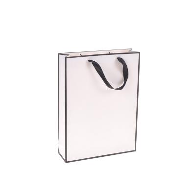 China Recycled Elegant Materials Competitive Price Brand Logo White Paper Shopping Gift Customized Bag for sale