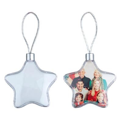 China Eco-friendly Sublimation White Plastic Christmas Ornaments Tree Decoration Bauble for sale