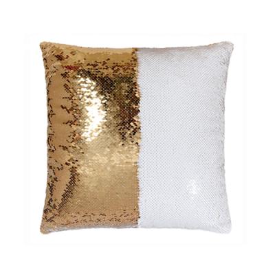 China Custom Sublimation Square Gold Sequin Pillowcase Custom Sofa Pillow Case For Home Decoration for sale