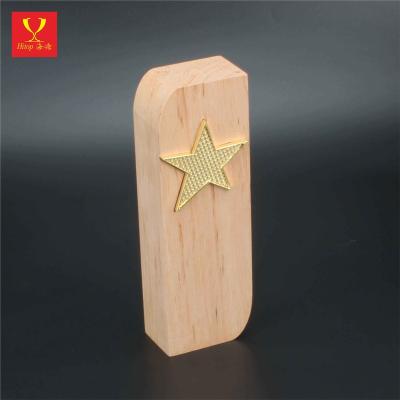 China Europe Wooden Products Manufacturing Diy Personalized Wooden Trophy Veneer Custom Base Wooden Plaque Awards Trophy for sale