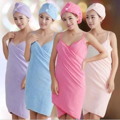 China Child-Proof Sexy high quality Microfiber women Bath dress wearable Bathrobe towel with Belt for Beach Use towel for sale