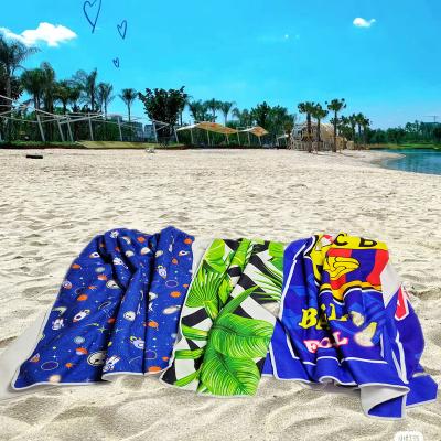 China Child-Proof Wholesale Custom Lightweight Print Logo Design Sublimated Digital Printed MicroFibre Personalized Sand Free Beach Towels for sale