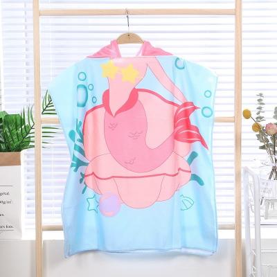 China Child-Proof Hot Selling Flannel Fleece Animal Hooded Soft Children's Hooded Cloak Cartoon custom Baby Coral Fleece Kids Bath Towel for sale