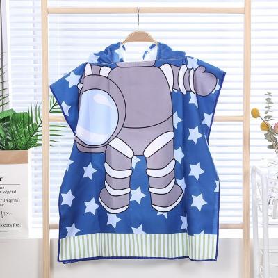 China Child-Proof Children's Cape Bath Towel for 2-10 years old kids cartoon quick-dry printed cape bath robe Absorbent micro fiber beach towels for sale