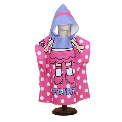 China Child-Proof Microfiber Fashion Baby Bath Toweling Poncho Hooded Beach Clothes With Hood Cape For Children beach towel for sale