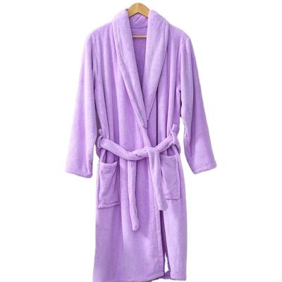 China Child-Proof Factory China Luxury Premium Lightweight Warm Cozy Collar Fleece Couple Bathrobe Women's Plush Flannel Shaggy Bathrobe Wholesale for sale