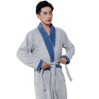 China Child-Proof Winter home robe fluffy shower sleepwear coral fleece luxury bathrobe for men for sale