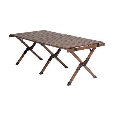 China Eco-friendly China manufacturing cheap portable outdoor solid wood camping folding table egg roll table for sale