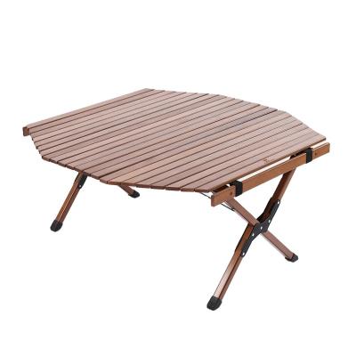 China Eco-friendly Hot Selling Self-propelled Wooden Tour Table Fold Egg Roll Camping Table for sale