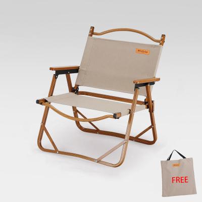 China 2022 Eco-friendly New Listing Kermit Chair Wood Grain Aluminum Portable Folding Camping Chair Of Outdoor Furniture for sale