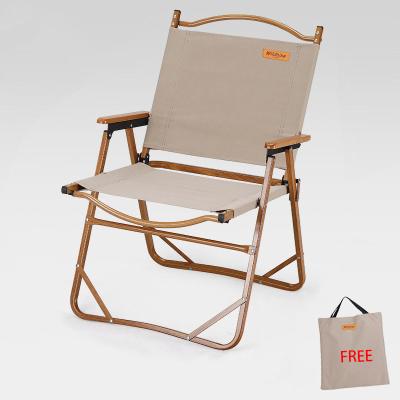 China 2022 Large Lightweight Aluminum Alloy Oxford Eco-Friendly Khaki Fabric Kermit Folding Camping Chair for sale