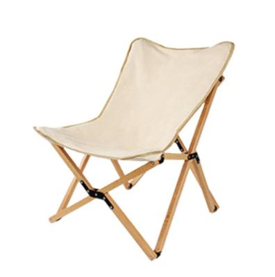 China New Style Eco-friendly Butterfly Outdoor Wooden Folding Beach Chair Deck Chair Single Beach Chair for sale