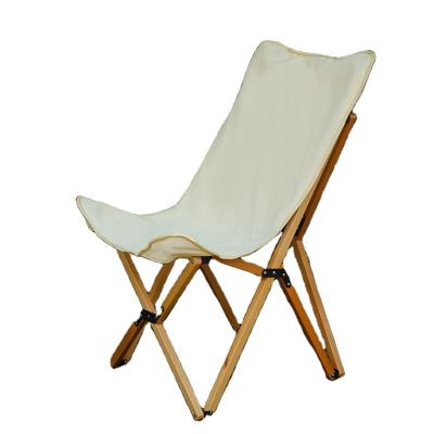 China Eco - Friendly Popular Wooden Beach Chair Big White Floding Butterfly Chair for sale