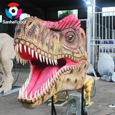 China Silicone Rubber Expedition and Handling - F061 Interactive Attraction Life Size Jurassic Dinosaur Head Model for sale