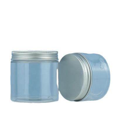 China Cosmetic Cosmetics Bottle 68mm Wide Mouth 8oz Plastic Jar Food Grade ACP PET Plastic Jar With Screw On Aluminum Lid for sale