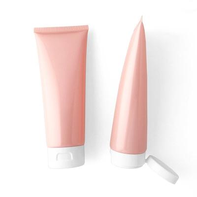 China Cosmetics-Bottle 100ml Black PE Tube Cosmetic Face Skin Care Wash PE Hand Cream Packaging Pink PE Tube for sale