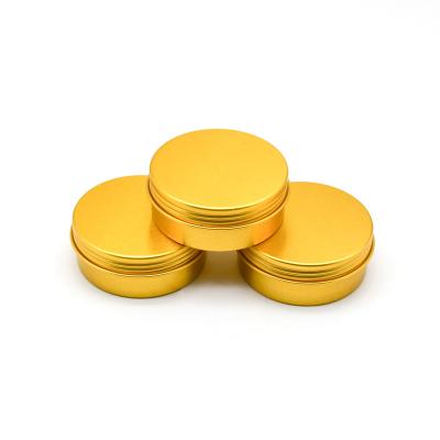 China Aluminum Jar Cosmetic-bottle 25ml tin bottle color balm jar custom aluminum cosmetic aluminum tins gold jar for sale