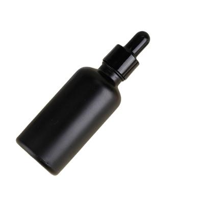 China Wholesale Cosmetic 20ml Glass Bottle With Matte Black Oil Dropper Bottle Glass Oil Dropper Bottle for sale