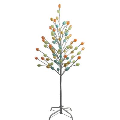 China Multicolor Easter Egg Branch Light 4ft White Tree Light Tree Lights Easter Party Decoration for sale