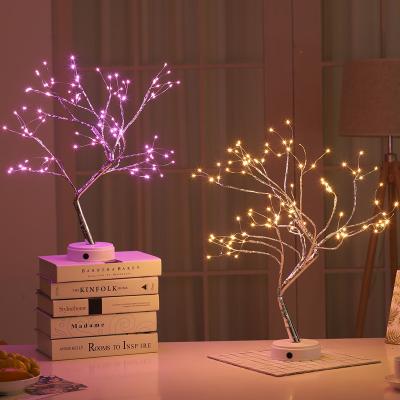 China Beauty Decoration Led Copper Wiring Night Light USB Firefly Tree Lamp For Wedding Party Home Decorations for sale