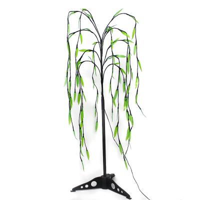 China Advertisement Use 4 Feet 96 LED Willow Tree Lights Green Light for Summer Garden Decoration Birthday Wedding Holiday Lights for sale