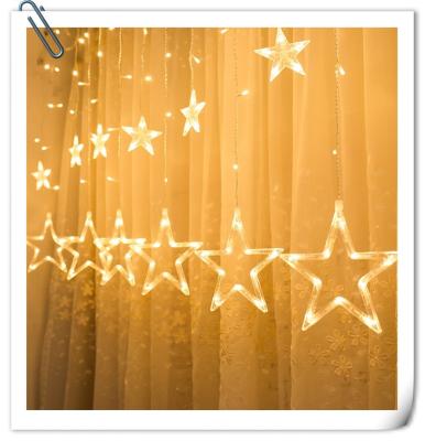 China Christmas Star Light Solar Christmas Led Curtain String Lights Factory Outlets Led Large Star Curtain Christmas Light for sale