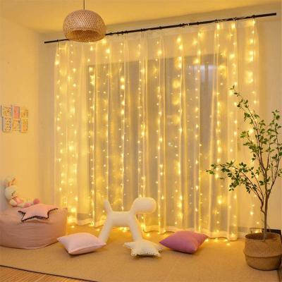 China Waterproof Christmas Star Light Solar Led Star Curtain Decoration Curtain String Light for sale