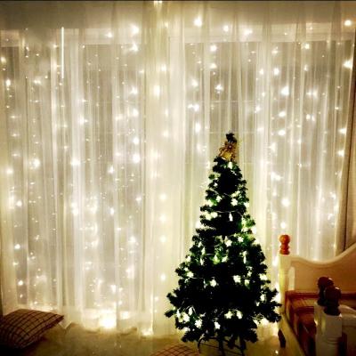 China Rattan Ball 300LED Icicle Lights Window Curtain String Light Wedding Holiday Decorations 3x3m for sale