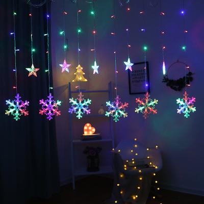 China Christmas String Lights Holiday Lighting Romantic Snowflake LED Curtain Fairy Light for sale