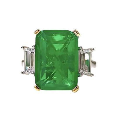 China Trendy Trendy Emerald Ring Silver Wedding Ring with 5A CZ Stone for sale