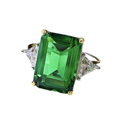 China Trendy 925 Sterling Silver Jewelry Emerald Ring with 5A CZ Stone for sale