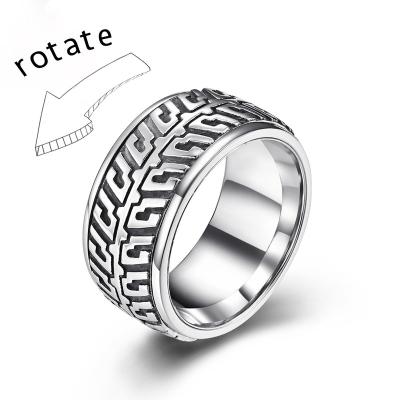 China Punk Rock Jewelry Restless Person Ring Anti-stress Freely Rotate Worry Ring For Women for sale