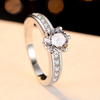 China FASHIONABLE Engagement Ring 925 Sterling Silver 5A High End Zircon Diamond Ring for sale