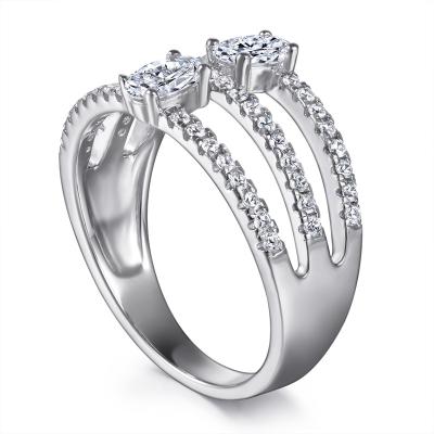 China FASHIONABLE High End 925 Sterling Silver Engagement Wedding Rings Diamond Ring for sale