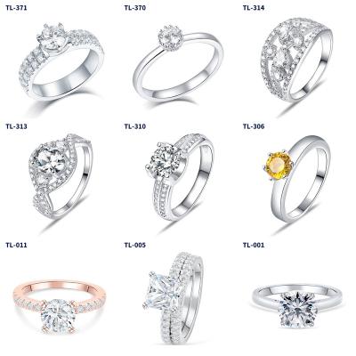 China FASHIONABLE Halo Ring Stable Setting Rhodium Plated Thick 18K Gold Plated 925 Sterling Silver Ring For Women for sale