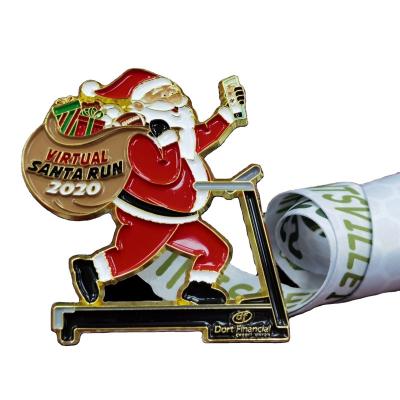 China 2021 Europe Christmas Opens Cheap Custom Made High Quality Christmas Medals Party Medal Gifts Metal Santa Claus Custom Working Medals for sale