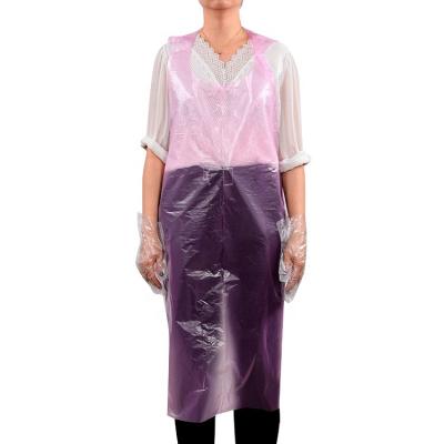 China Cleaning Easy To Open And Use Waterproof Customized Pink Pe Disposable Medical Apron For Hospital for sale