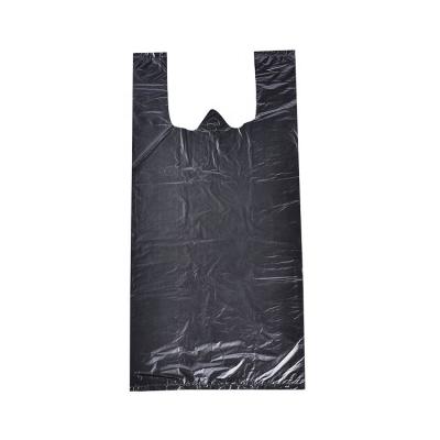 China Recyclable High Quality Customized Printed Black LDPE HDPE T-shirt Plastic Bags For Shopping for sale