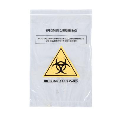 China OEM Disposable High Quality LDPE Misoler Hhospital Use Custom Specimen Zipper Lock Bag Specimen Bag Yellow for sale