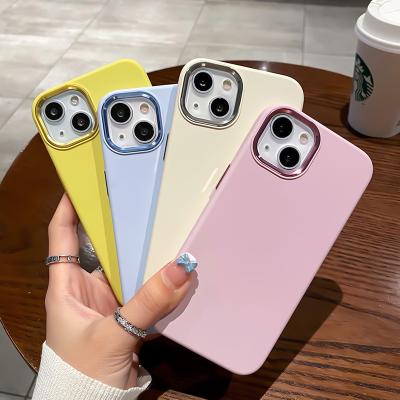 China 2022 Original Shockproof Liquid Silicone Mobile Phone Cover Cases With Fashion Metal Lens And Button For iPhone12 13 14pro Max Phone Case for sale