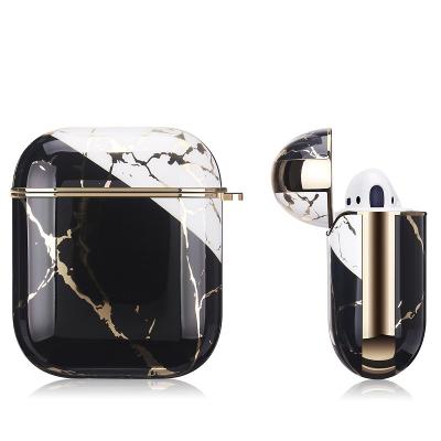 China For Luxury Hard Case Coque For Airpod 2 Earphone PC Marble Earphone Box, For Airpod Case Luxury Black White for sale