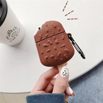 China For 3D Earphone Silicone Chocolate Ice Cream Earphone Cover For Airpod Case Designer for sale