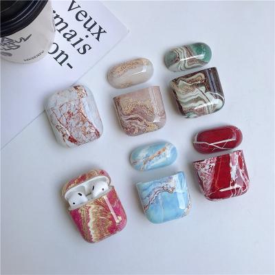 China For Earphone Fashion Earphone Marble Hard Plastic Case For AirPods 1 GEN 2, For Airpod Case Marbled PC Earphone Cover for sale