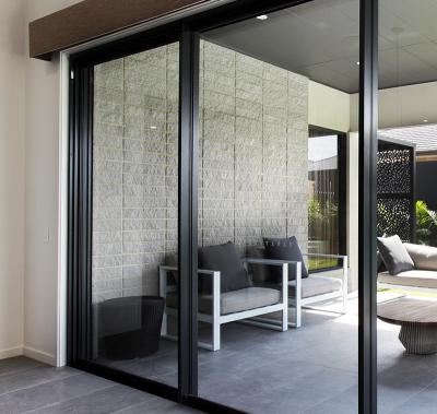 China New Modern Design Customized Front Aluminum Alloy Glass Double Sliding Door for sale