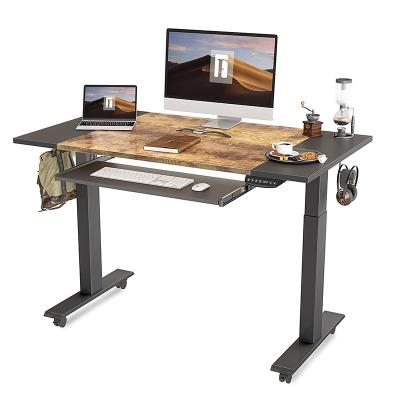 China Width Adjustable Electric Standing Desk Height Home Commercial Stand (Height) Up Home Office Computer Desk for sale